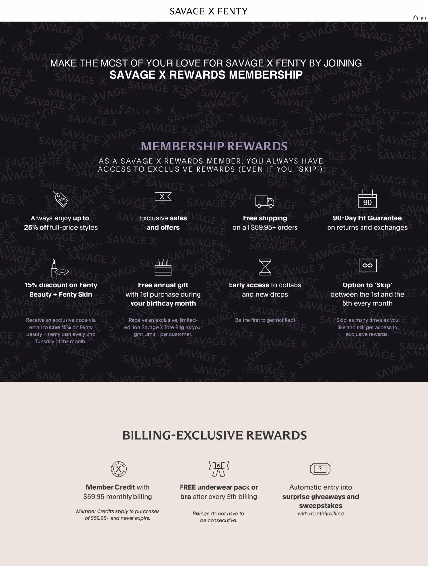 FENTY Rewards Membership