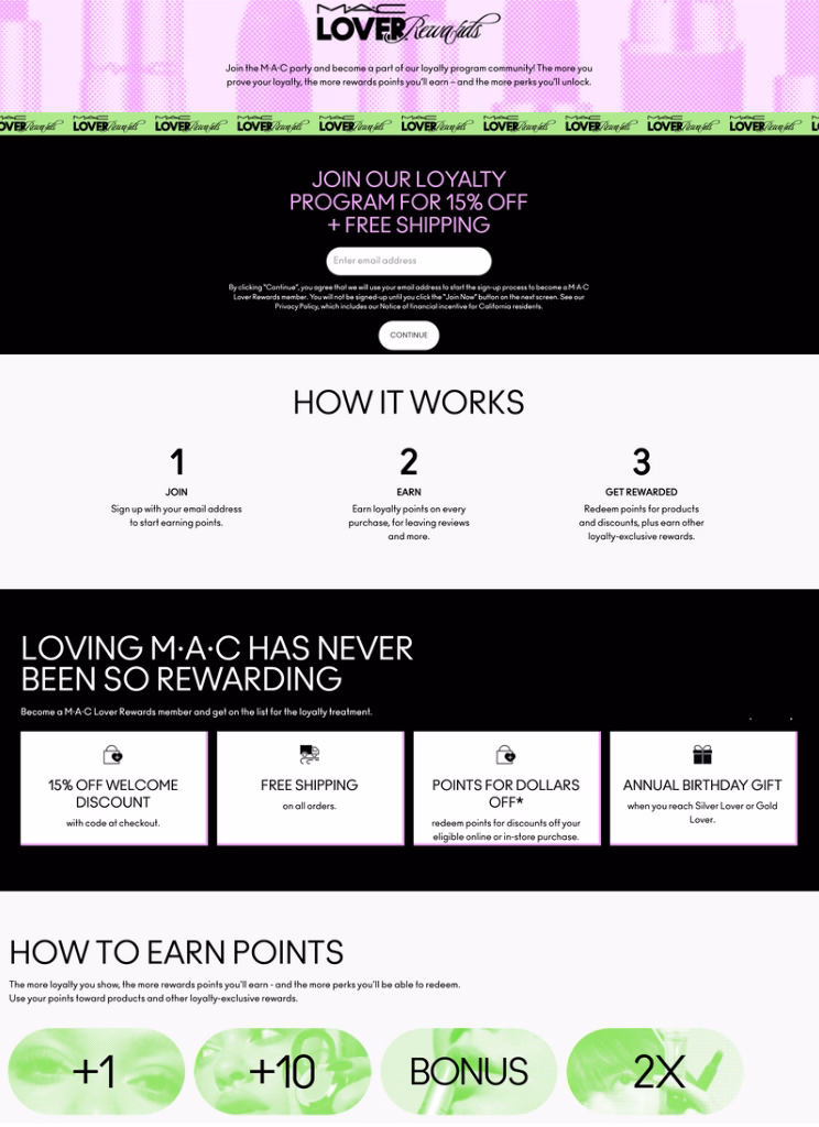 MAC Lover Loyalty Rewards Program