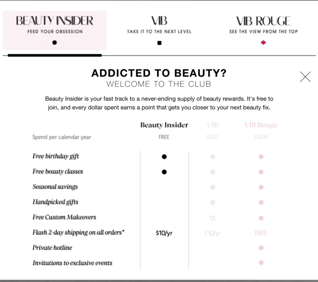 Sephora Beauty Insider program
