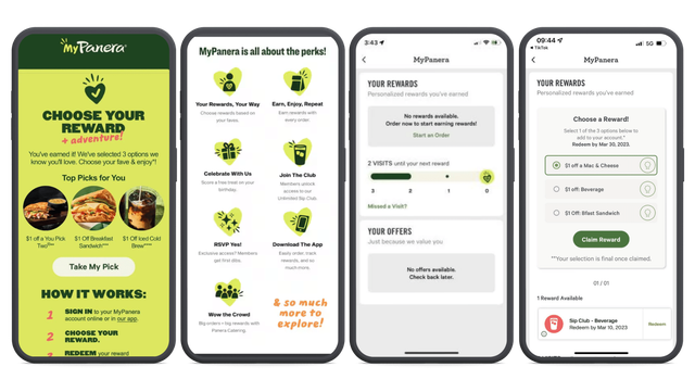 MyPanera rewards program UX