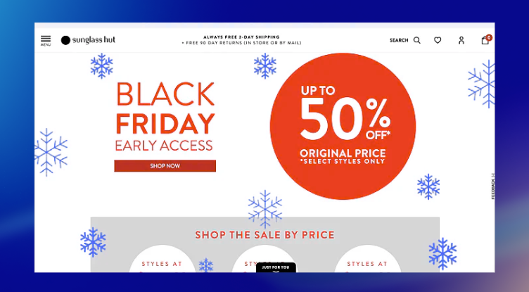 Example of a BFCM landing page