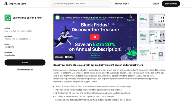 Searchanise Search Shopify app