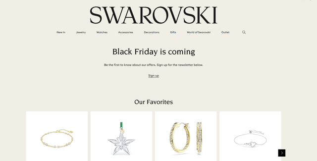 Swarovski's Black Friday campaign