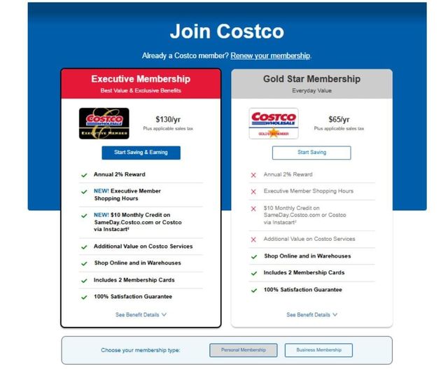 Costco Membership Tiers Program