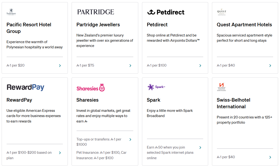 Air New Zealand Airpoints partner ecosystem