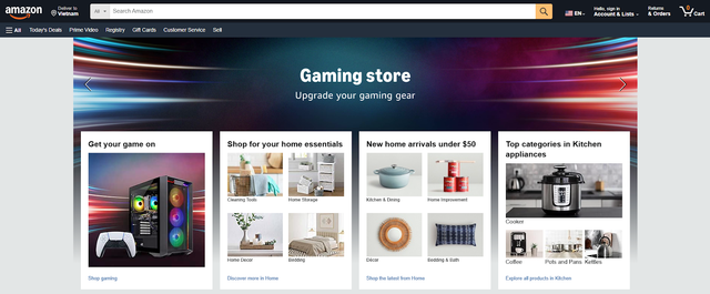 Amazon Prime website page