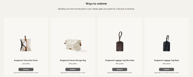 Songmont's point redeem rule