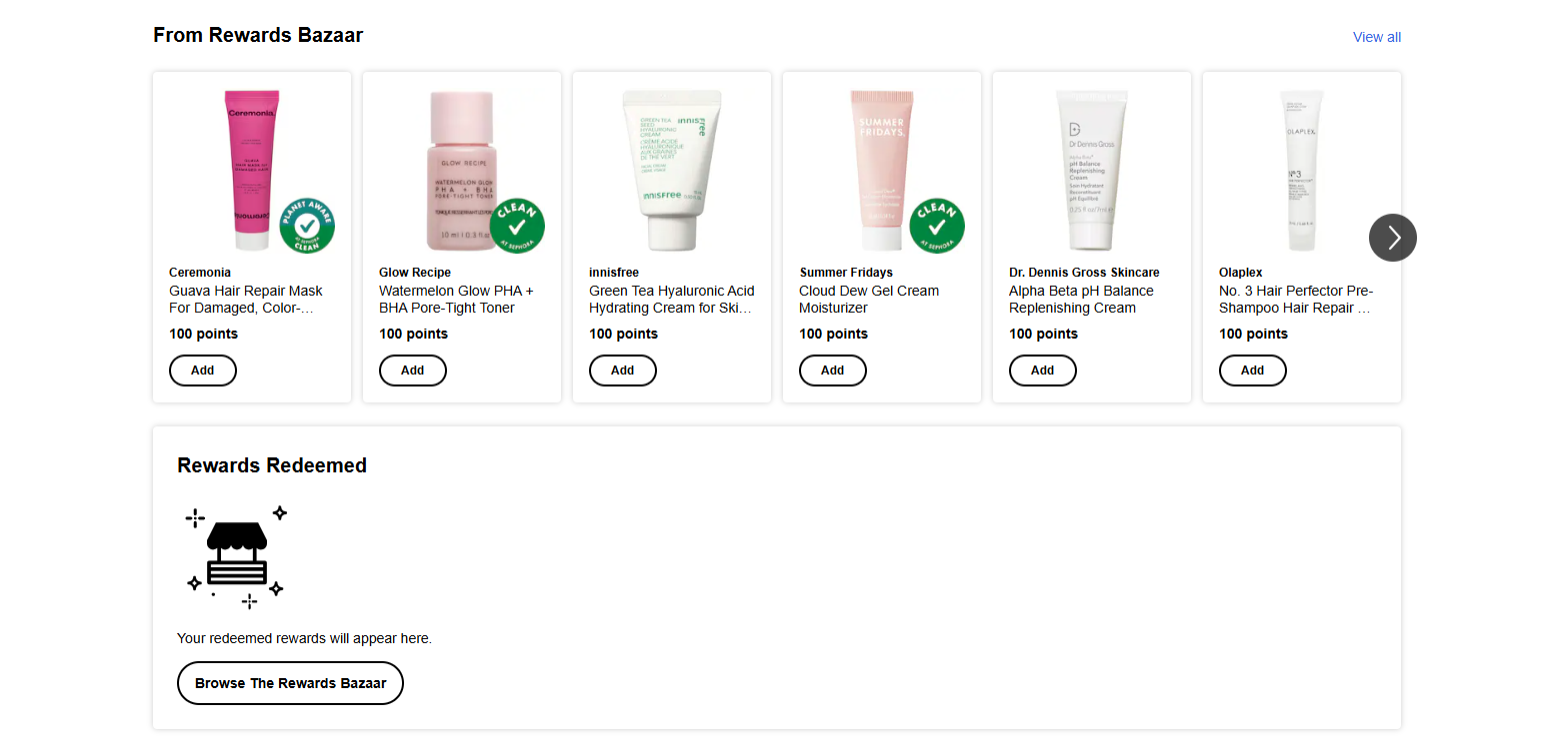 Beauty Insider Reward Catalog