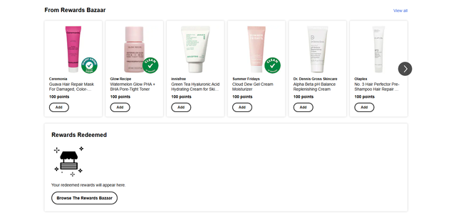 Beauty Insider Reward Catalog