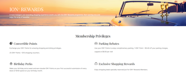 ION Orchard Rewards membership privileges and perks overview
