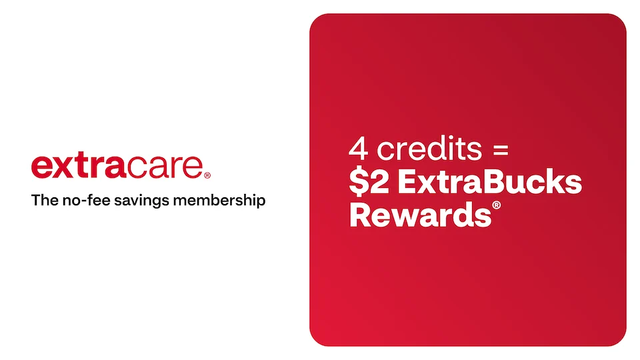 CVS ExtraCare pharmacy loyalty program earning structure with credits to dollars