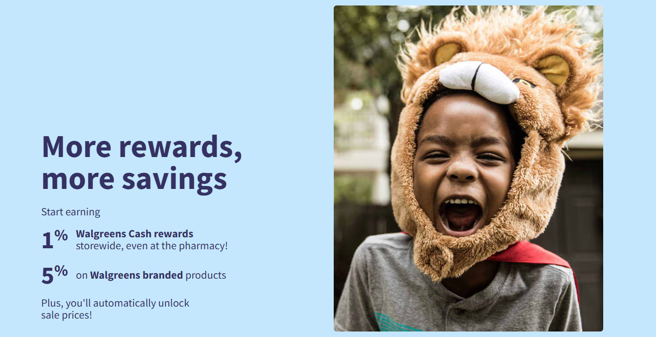 Walgreens myWalgreens pharmacy loyalty cashback rates at 1% and 5%