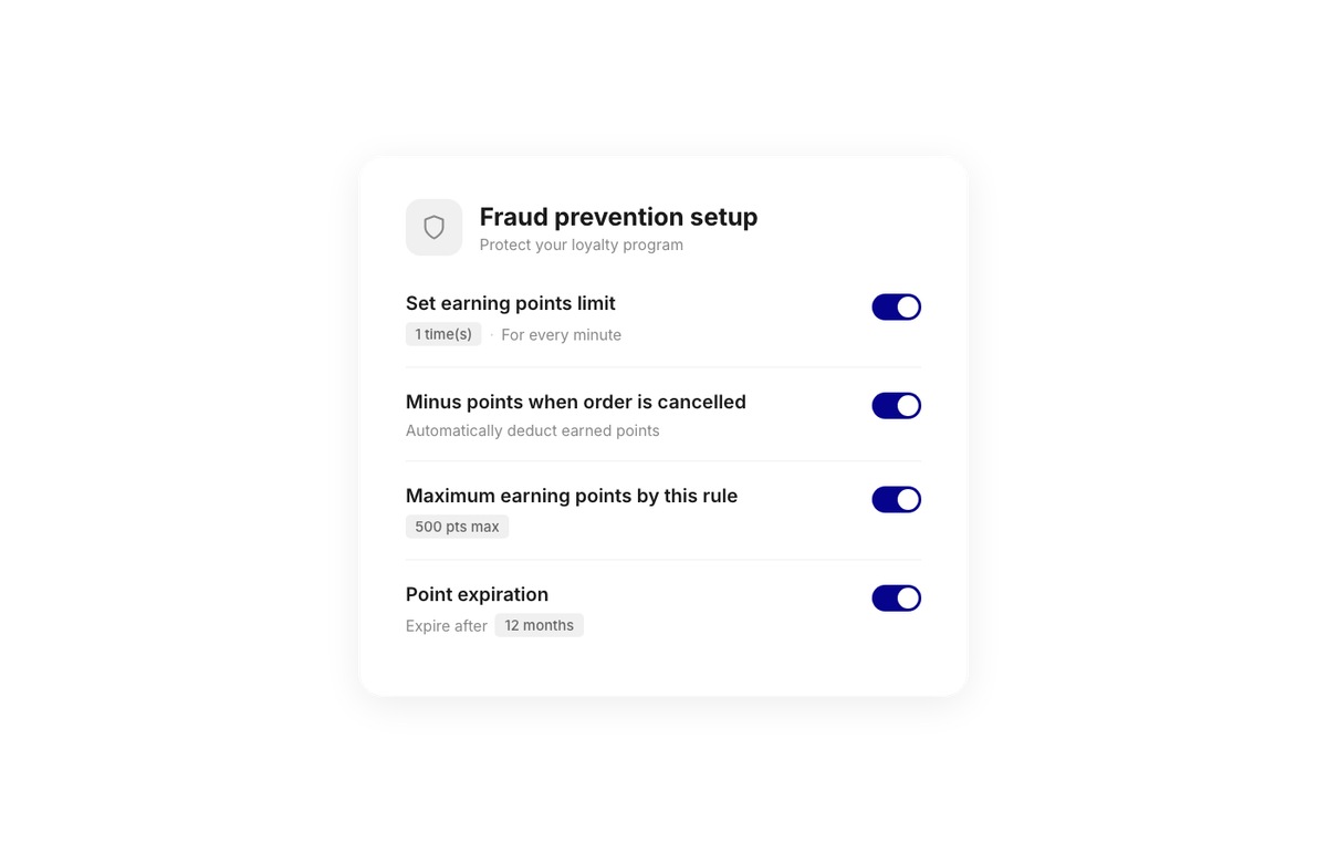 Joy anti-cheat controls — throttling, refund deduction, expiration rules