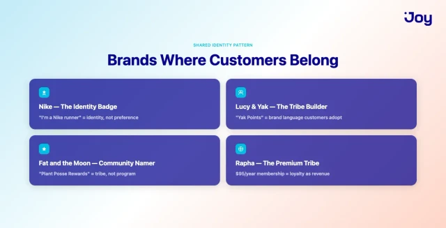 Four shared identity brands where customers belong to the tribe