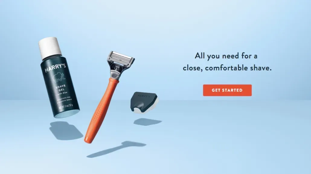 Harry's starter shave set: the products its pre-launch campaign awarded at five, ten and fifty referrals