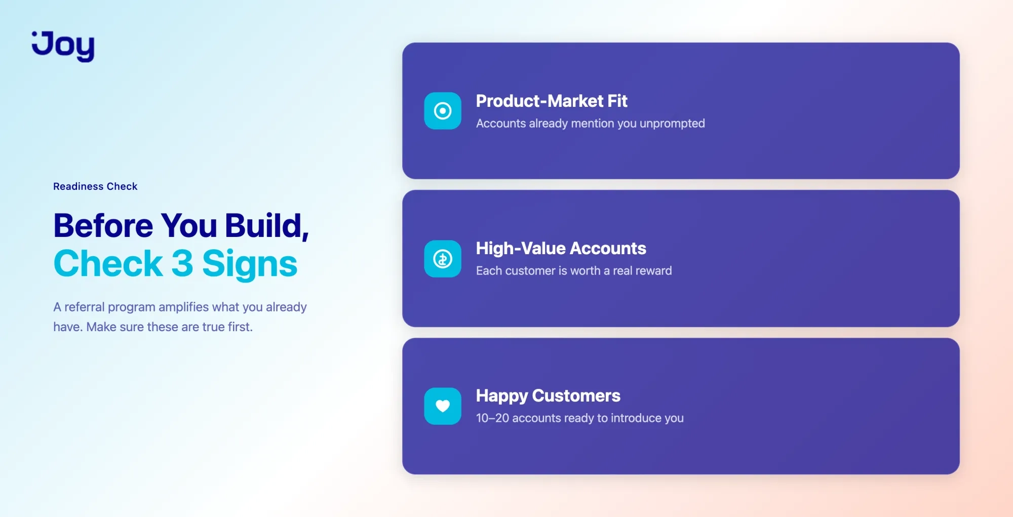 Three readiness signs to check before building a B2B referral program