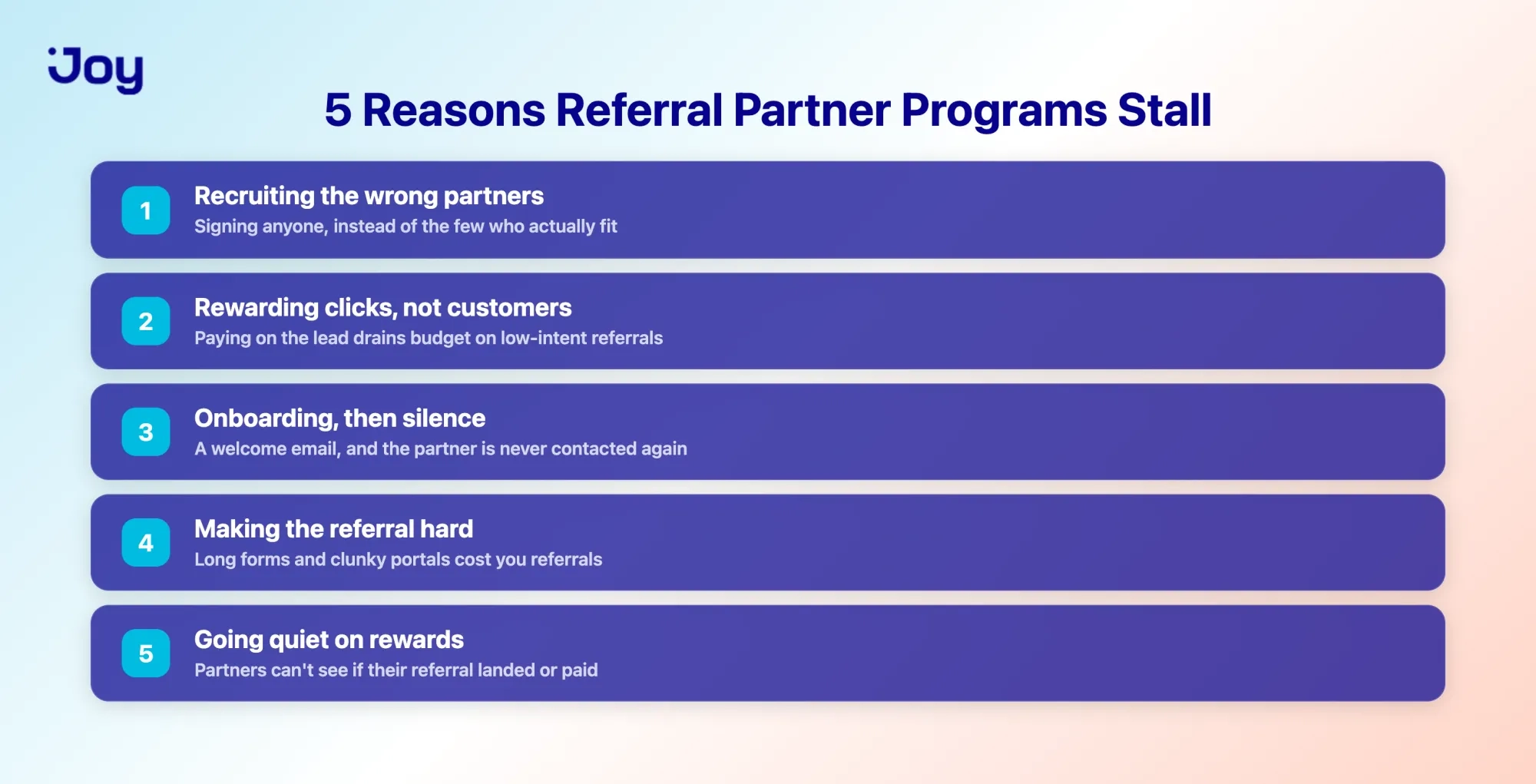 Five reasons referral partner programs stall after launch