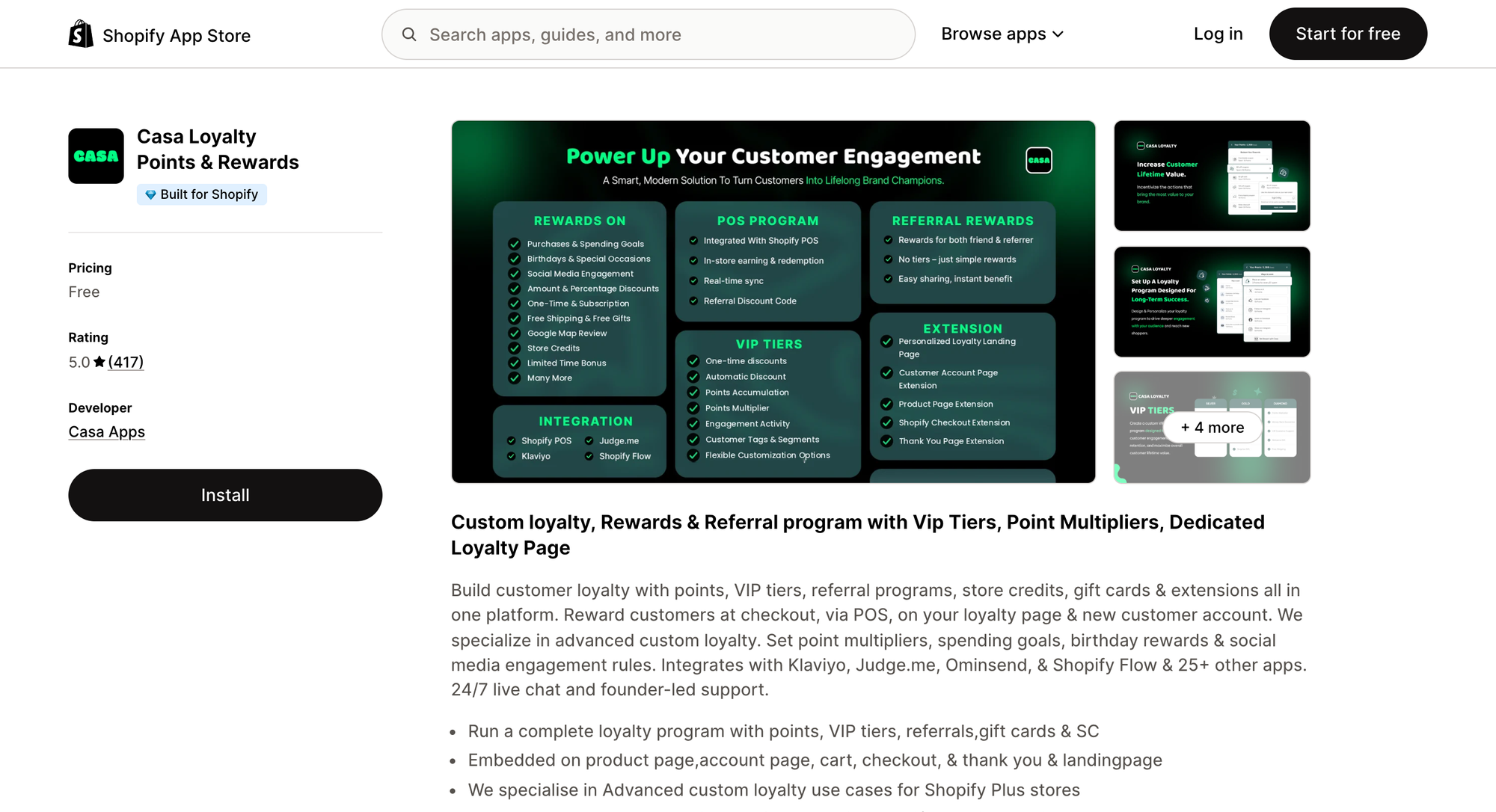 Casa Loyalty Points & Rewards on the Shopify App Store