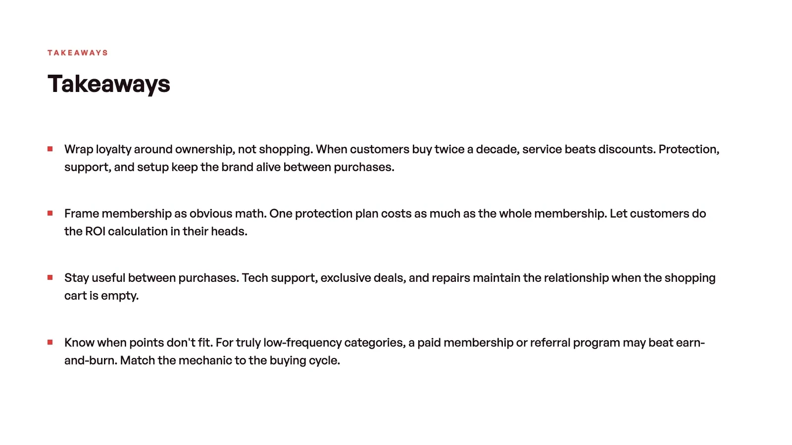 Summary card: takeaways