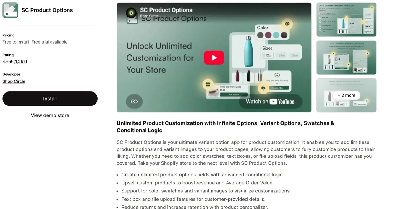 SC Product Options