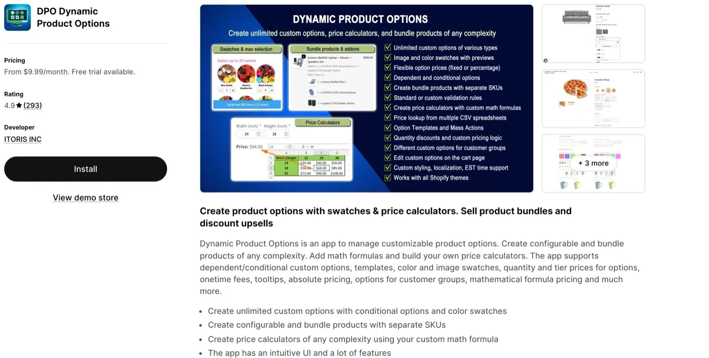 DPO Dynamic Product Options