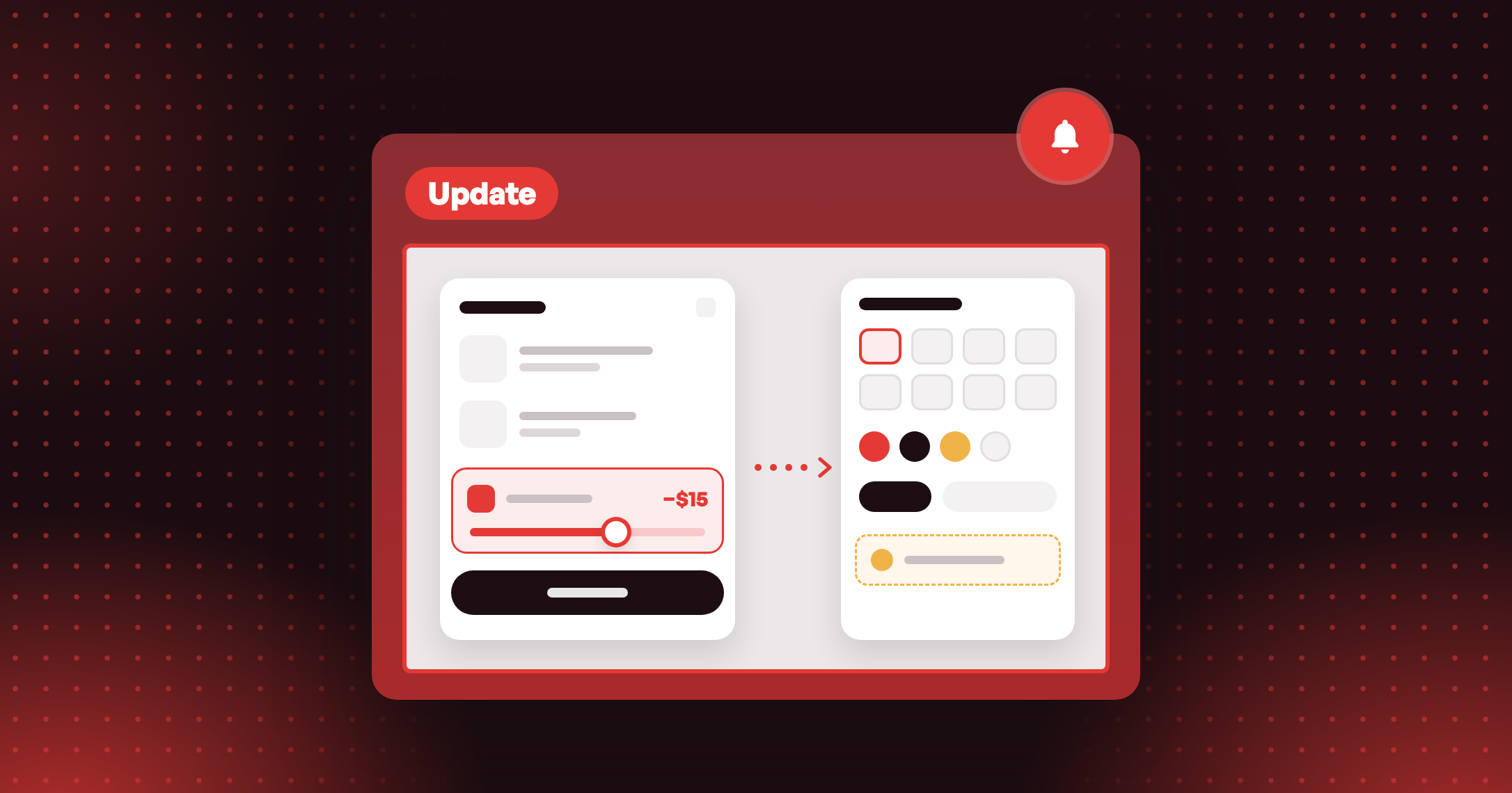 A cart drawer with a points slider on the redeem card, next to the style editor that controls how that card looks
