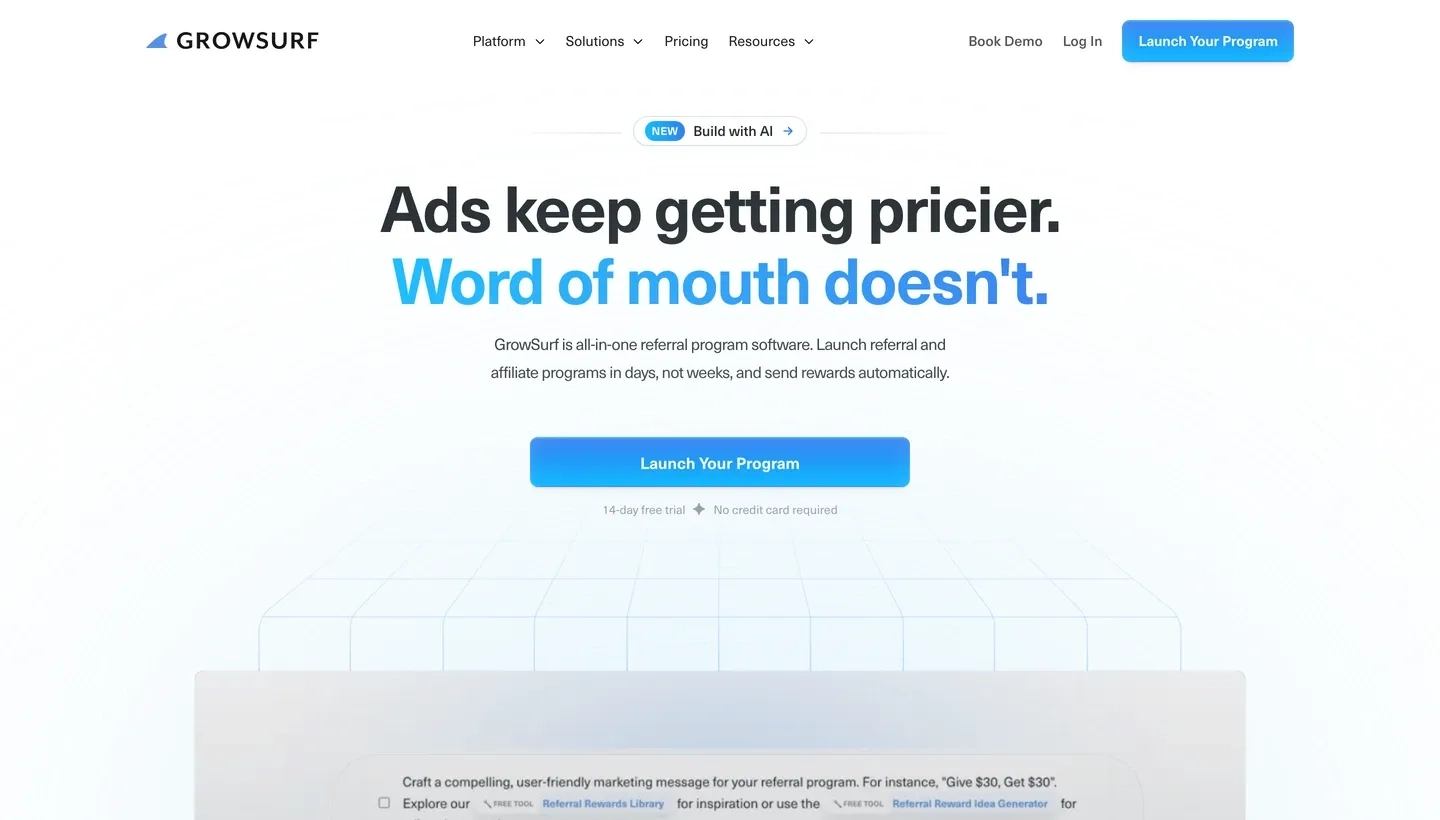 GrowSurf is the referral program software for SaaS