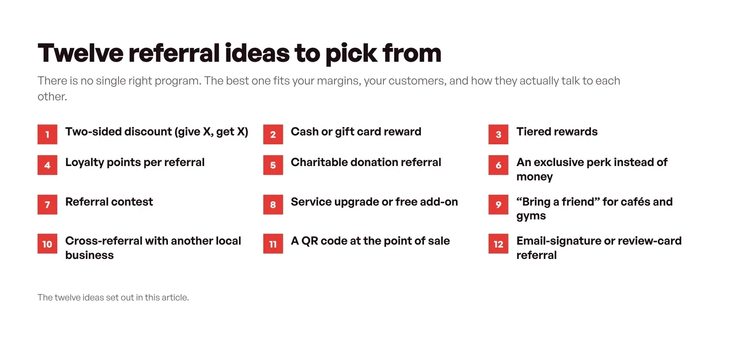 Twelve referral program ideas for small businesses