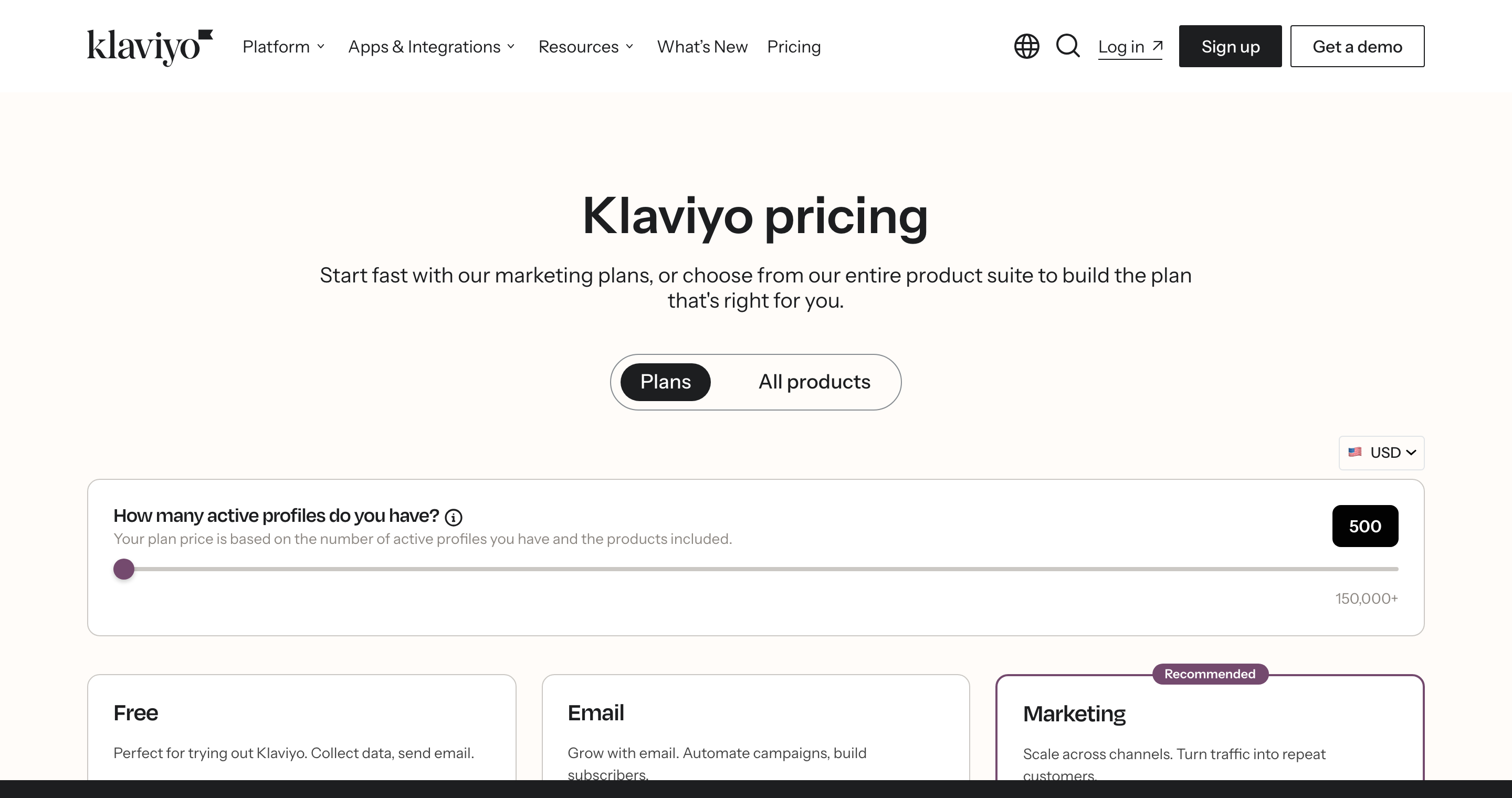 The ladder Klaviyo actually publishes