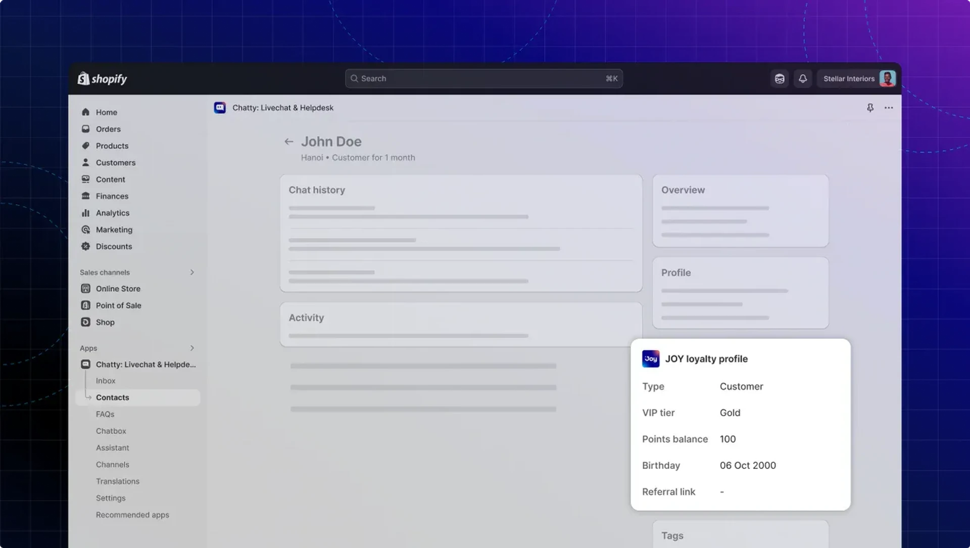 Integration screenshot